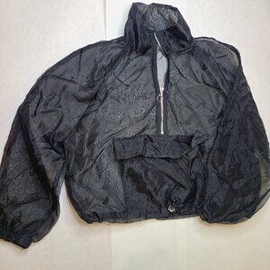 Rue 21 Women’s XL Black Mesh Pullover Hoodie with Front Pocket